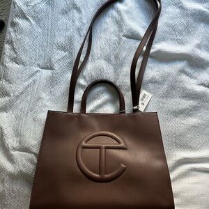 Telfar medium shopping tote chocolate NWT